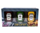 Heinz Bottle Chip Clips Picnic Pack   Set Of 3   Ketchup  Mustard  Relish