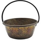 Antique Brass Cauldron Jam Pot Iron Handle Riveted Hearth Kettle 12 5 