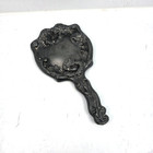 Vintage Art Nouveau Repousse Handheld Mirror Bevelled Glass 10    X 5 5   