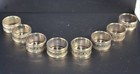 8 Vintage Silver-plate Napkin Ring Ornate Inca Kemp Beatley Tribal Embossed