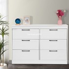 White Dresser With 6 Drawers Bedroom Wood Storage Organizer Chest Of Drawers