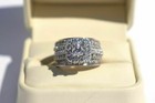 3 80 Ct Princess Cut Moissanite 925 Sterling Silver Wedding Ring Bridal Set