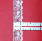 French Heirloom Floral Lace White 5 8  Wide Cotton Sewing Bty Dainty Scalloped