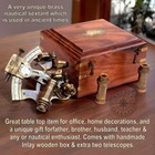 Antique Brass Nautical Sextant With Wooden Box   Extra 2 Telescopes  Kelvin     