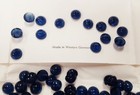 12 Vintage West German Glass Sapphire Quartz 9mm  Round Flat Back Cabochons 674