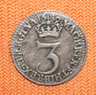 William   Mary  England  1689 Silver Three Pence Xf