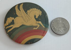 Vintage 80 s Pegasus Pin White Horse Rainbow Wings Button Badge Pinback