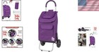 Purple Foldable Shopping Cart With Heavy Duty Wheels   Removable Bag - 110 Lbs