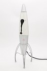 Inspired Designs Retro Rocket Ship Ferrofluid Lava Lamp Magnetic Black Wax And