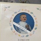 Vtg 1988 Hallmark Wooden Baby Photo Picture Frame Plaque Wall Hanging 8x6 5