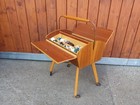 Vintage Sewing Table Sideboard Retro Sewing Cabinet 60s Sewing Table Walnut 60s