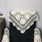 20  Vintage Hand Crochet Lace Doily Square Table Cover Topper Flower Tablecloth