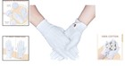 Soft Breathable White Cotton Gloves  3 Pairs With Snap Cuff - One Size Fits Most