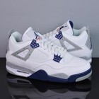 Jordan 4 Rerto  midninght Navy  Mid-top Men s Basketball Shoes Size Us 7-12