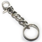 Silver925 Skull Skeleton Keychain 10cm Heavy Charm Jewelry