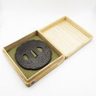 Tsuba Dragon Iron Japanese Antique Sword Fitting Samurai Katana Large Size