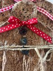 Hand Made Christmas Gingerbread Man Decor Set Of 3 Painted Cloth New