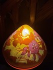 Antique Vintage  Galle Cameo Glass Table Lamp Shade Art Nouveau Style 