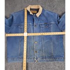 Vintage Wrangler Denim Jacket Mens Xl Blue Blanket Lined Distressed