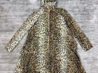 Vintage Elaine Sklar Dress Womens Med Brown Animal Print Long Sleeve Maxi Nylon