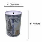 Tin Money Saving Piggy Bank W  Ben Franklin  100 Bill Design Coin Saver Bank New