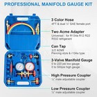 3way Manifold Gauge Set A c Recharging Hosefor R134-a R22 12 502 Refrigeration