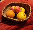Antique Italian Alabaster  stone Fruit  Beautiful Condition  Five With Basket 