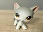 Authentic 2005 Lps Littlest Pet Shop  138 Gray White Shorthair Cat Brown Dot Eye