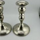 Pair Web Pewter Weighted Candlesticks Colonial Revival 6      Tapers 1970s Vtg
