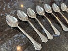7 Reed   Barton French Chippendale Teaspoons Spoons 6  Silverplate 1981 Flatware