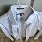 Express 1mx Modern Fit Mens Dress Shirt S 32 33 White Stretch Cotton Solid