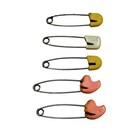 5 Vintage Baby Cloth Diaper Pins  2 Ducks And 3 Plain Japan