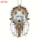 White Wolf Pendant Acrylic Hanging Car And Home Decoration Charm Ornament Large