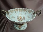 Vintage Wong Lee 1895 Porcelain Swan Bronze Oval Centerpiece Floral Bowl
