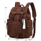 Huachen Men Women Travel Canvas Backpack Rucksack Camping Hiking Book School Bag
