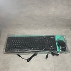 Logitech Mk120 Wired Keyboard Mouse Combo Qwerty Gaming Set Black New