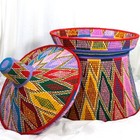 Ethiopian Hand Woven Traditional Mesob Basket Large Injera Server 24  X 20 