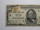  50 1929 New York City National Currency Note Federal Reserve Bank Note Bill Vf