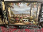 Vintage Ornate Oil Painting Framed  With Signed Metal 21x17