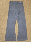Vtg 80s Bell Bottoms Us Navy Denim Jeans Dungarees Hemmed To 30x29  Paint Stains