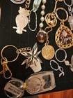 17pc Vintage Estate Keychain Lot - Novelty Bell Phone June Kennedy  70s 80s B85
