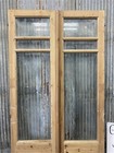 Antique French Double Doors  36 5x83  3 Pane Glass  European Reclaimed G210