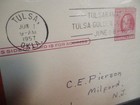  9  Vintage Tulsa Keepsakes Lot Buttons Coins Postcards   1957 Plymouth   Nice 