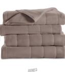 Sunbeam Heated Electric Heat Blanket Royal Dreams Quilted Fleece Twin Beige