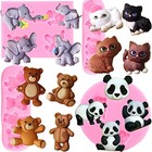 Elephant Bear Panda Cat Silicone Fondant Molds For Chocolate Candy Style A