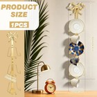3 Tier Gold Bow Plate Holder Wall Mounted Cup Display Rack Decorative Shelf