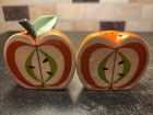 Rare Vintage Holt Howard Apple Halves Salt   Pepper Shakers 1950s Mcm Good Cond