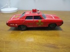 Vintage F d Fire Chief Car No  8 A 5784 Battery Op Litho Tin Toy  Japan 11  Long