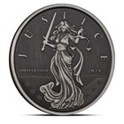 2024 1 Oz Gibraltar Lady Justice Silver Coin  antiqued 