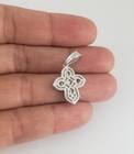  925 Sterling Silver Simulated Diamond Cross Pendant Cuban Chain Necklace 